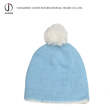 Tricoté Chapeau Bobble Acrylique Chapeau Tricoté avec Pompom Acrylique Tricoté Bonnet Acrylique Kintted Toque Hiver Bobble Hat